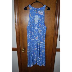 LOFT PLUS BLUE FLORAL WOMEN'S TANK DRESS NEW W TAGS 20/22